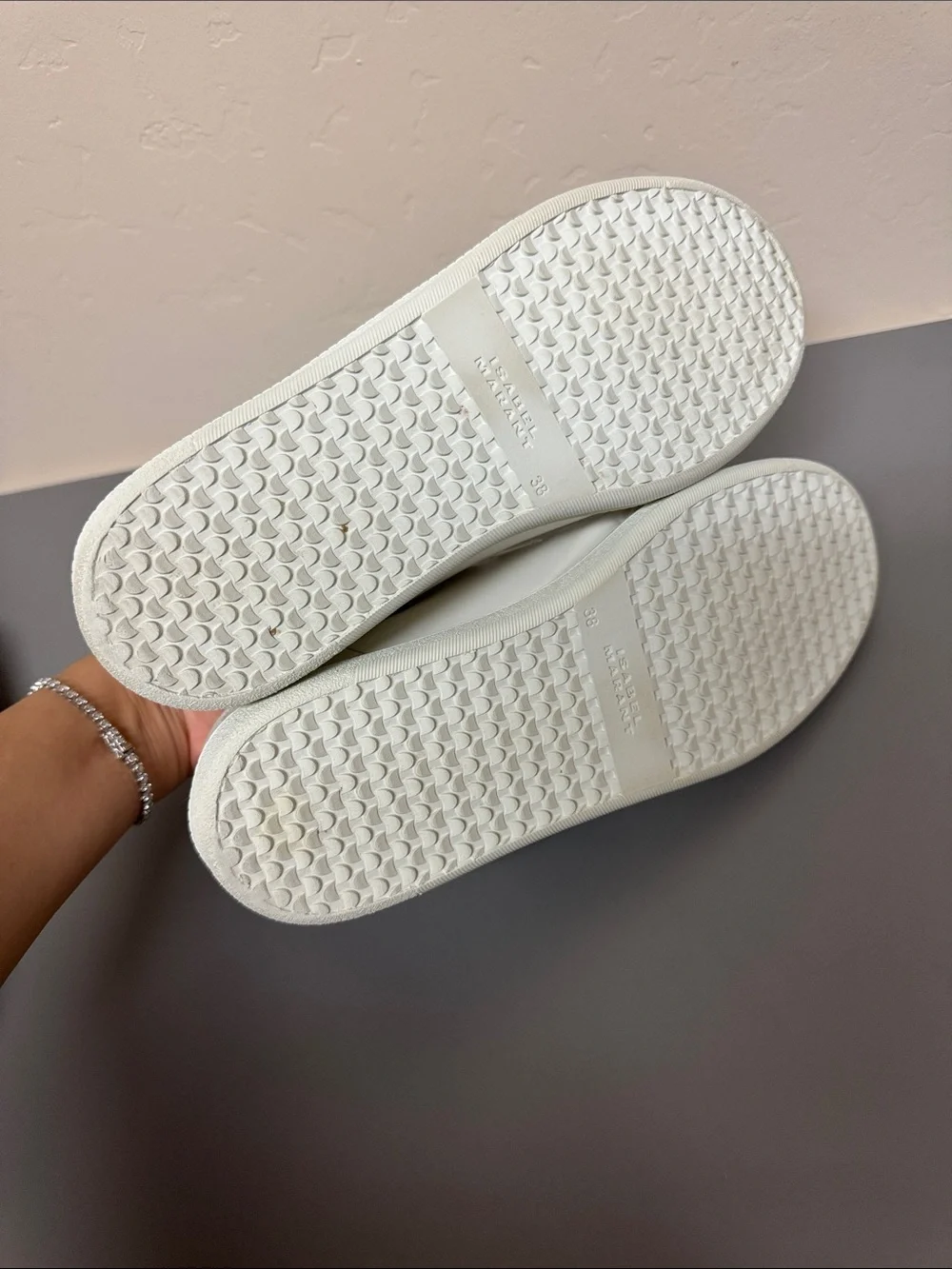 White Women's Leather Velcro Sneakers